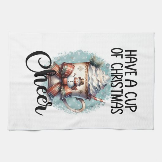 Ich wünsche dir eine Tasse Weihnachtskummer Geschirrtuch (Horizontal)