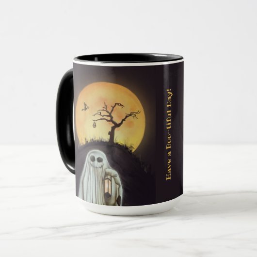 Ich wünsche dir einen Bootiful Day! Black Handle T Tasse (Vorderseite Links)