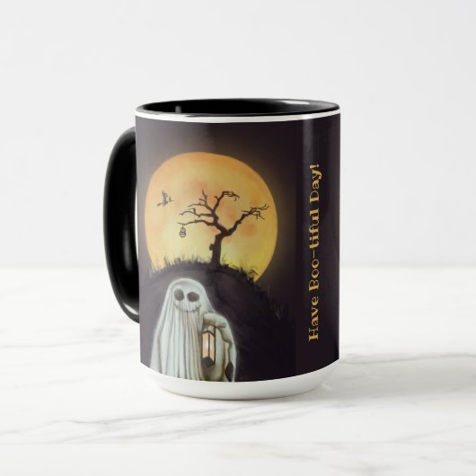 Ich wünsche dir einen Bootiful Day! Schwarze Handl Tasse (Vorderseite Links)