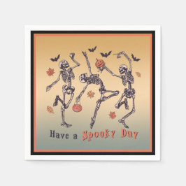 Ich wünsche dir einen schönen Tag! Halloween Skele Serviette