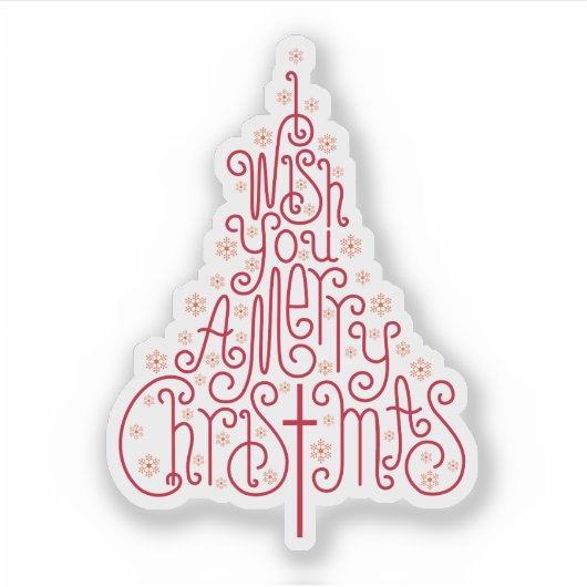 Ich wünsche dir frohe Weihnachten, handgeschrieben Aufkleber (Vorderseite)