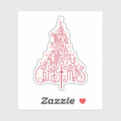 Ich wünsche dir frohe Weihnachten, handgeschrieben Aufkleber (Blatt)