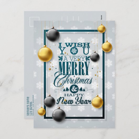 Ich wünsche dir frohe Weihnachten Neujahr Modernes (Vorne/Hinten)