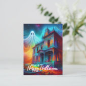 Ich wünsche Euch ein frohes Halloween Spuk House u Postkarte (Stehend Vorderseite)
