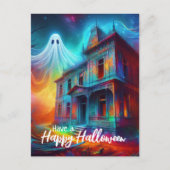 Ich wünsche Euch ein frohes Halloween Spuk House u Postkarte (Vorderseite)