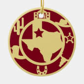 Ich wünsche Ihnen ein frohes Texas Weihnachten Keramik Ornament (Vorne)