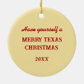 Ich wünsche Ihnen ein frohes Texas Weihnachten Keramik Ornament (Hinten)