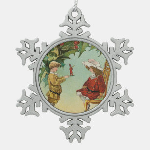 Ich wünsche Ihnen ein frohes Weihnachtsfest - Vint Schneeflocken Zinn-Ornament