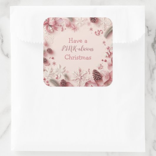 Ich wünsche Ihnen ein schönes Weihnachtsfest Quadratischer Aufkleber (Tasche)