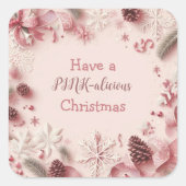 Ich wünsche Ihnen ein schönes Weihnachtsfest Quadratischer Aufkleber (Vorderseite)