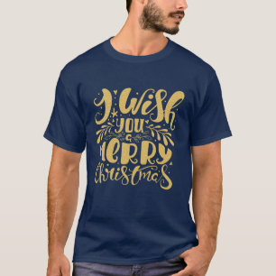 Ich wünsche Ihnen eine frohe Weihnachts-Gold-Typog T-Shirt