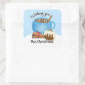 Ich wünsche Ihnen eine verspätete Freude an diesem Quadratischer Aufkleber (Tasche)