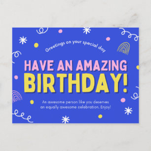 Ich wünsche Ihnen einen phantastischen Geburtstag! Postkarte