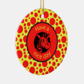 Ich wünsche Ihnen einen schönen Tag! Zebra Ornamen Keramik Ornament (Rechts)