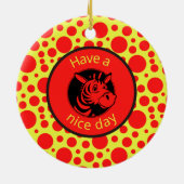 Ich wünsche Ihnen einen schönen Tag! Zebra Ornamen Keramik Ornament (Hinten)