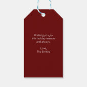 Ich wünsche Ihnen einen sehr erfreulichen Weihnach Geschenkanhänger (Rückseite)