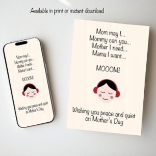 Ich wünsche Ihnen Frieden und Ruhe am Muttertag Feiertagskarte