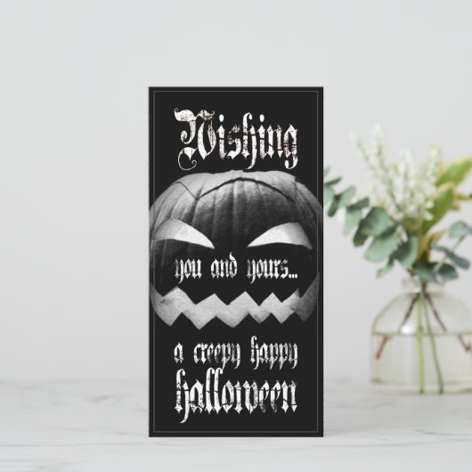 Ich wünsche Ihnen und Ihrem ein gruseliges glückli (Stehend Vorderseite)