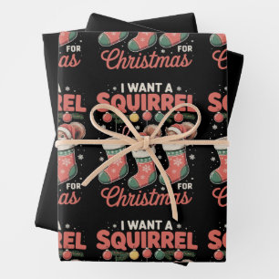 Ich wünsche mir ein Eichhörnchen zu Weihnachten Sa Geschenkpapier Set
