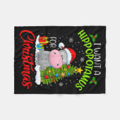 Ich wünsche mir ein Nilpferd zu Weihnachten Fleecedecke (Vorderseite (Horizontal))