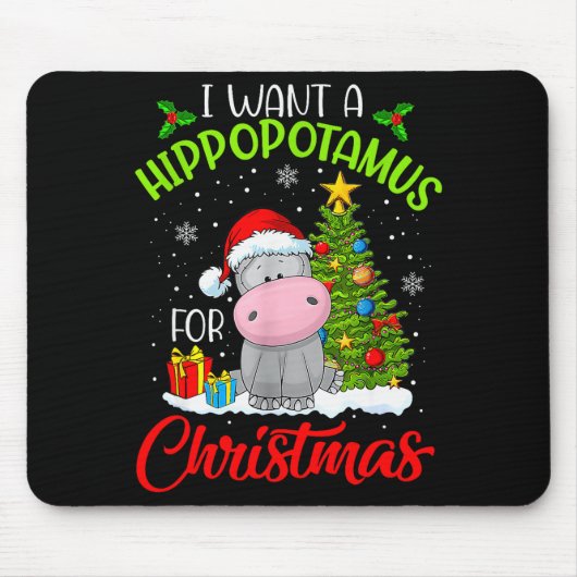 Ich wünsche mir ein Nilpferd zu Weihnachten Mousepad (Vorne)