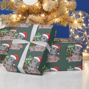 Ich wünsche mir ein Nilpferd zu Weihnachten Nilpfe Geschenkpapier