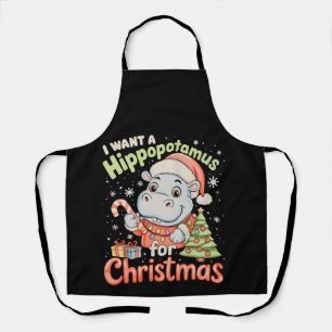 Ich wünsche mir ein Nilpferd zu Weihnachten Nilpfe Schürze