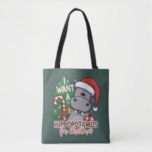 Ich wünsche mir ein Nilpferd zu Weihnachten Nilpfe Tasche