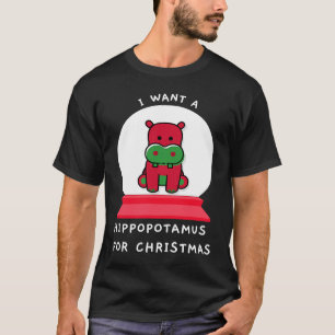 Ich wünsche mir ein Nilpferd zu Weihnachten Schnee T-Shirt