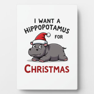 Ich wünsche mir ein Nilpferd zu Weihnachten - Xmas Fotoplatte