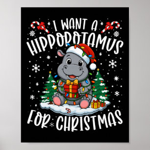 Ich wünsche mir ein Nilpferd zu Weihnachten Xmas N Poster