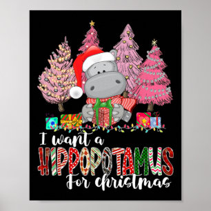 Ich wünsche mir ein Nilpferd zu Weihnachten Xmas N Poster