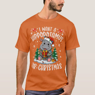 Ich wünsche mir ein Nilpferd zu Weihnachten Xmas N T-Shirt