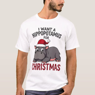 Ich wünsche mir ein Nilpferd zu Weihnachten - Xmas T-Shirt