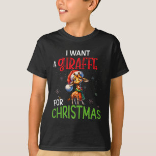 Ich wünsche mir eine Giraffe zu Weihnachten Lustig T-Shirt