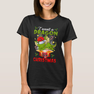 Ich wünsche mir einen Drachen zu Weihnachten Frohe T-Shirt