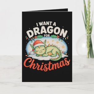 Ich wünsche mir einen Drachen zu Weihnachten Santa Karte