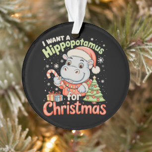 Ich wünsche mir einen Nilpferd zu Weihnachten Nilp Ornament