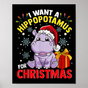 Ich wünsche mir einen Nilpferd zu Weihnachten  Poster