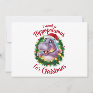 Ich wünsche mir einen Nilpferd zu Weihnachten Xmas