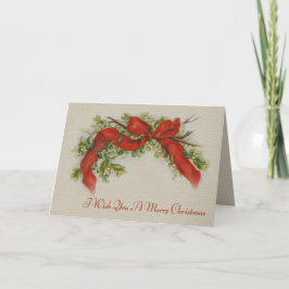 Ich wünschte dir einen frohen Weihnachts Red Bow V Karte