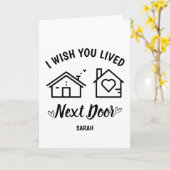 Ich wünschte, du lebst neben der Türkarte Karte (Gelbe Blume)