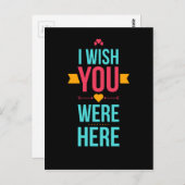 Ich wünschte, du wärest hier, Liebe hört Postkarte (Vorne/Hinten)