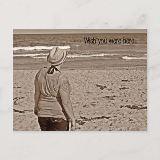 Ich wünschte, du wärest hier postkarte (Vorderseite)