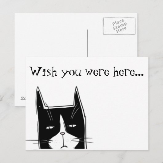 Ich wünschte, du wärest hier postkarte (Vorne/Hinten)