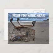 Ich wünschte, du wärst hier lustig postkarte (Vorne/Hinten)