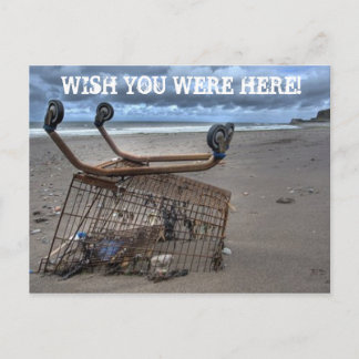 Ich wünschte, du wärst hier lustig postkarte