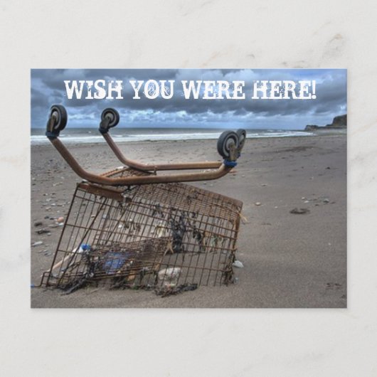 Ich wünschte, du wärst hier lustig postkarte (Vorderseite)