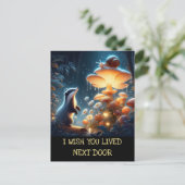 Ich wünschte, du wohnst neben Badger Snail Mushroo Postkarte (Stehend Vorderseite)