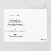 Ich wünschte, du wohnst neben Badger Snail Mushroo Postkarte (Rückseite)